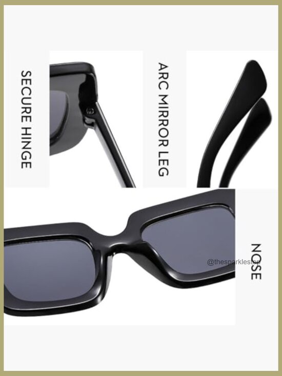 Oversized Square Crystal Sunglasses Thick Frame Bling Rhinestone Sparkling main image 7